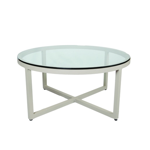 [455-63] Contempo Round Cocktail Table w/ Glass